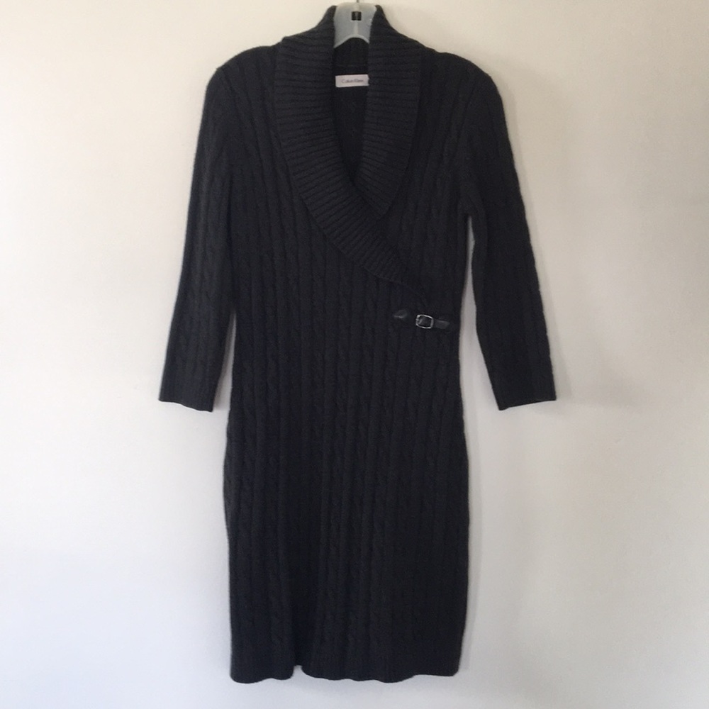 SALE. Calvin Klein Cable Knit Sweater Dress